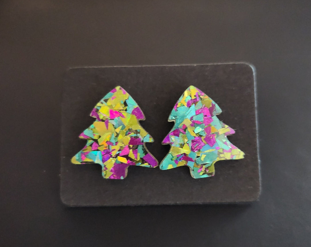 Opal Look Xmas Tree Studs - [farm_afternoons]