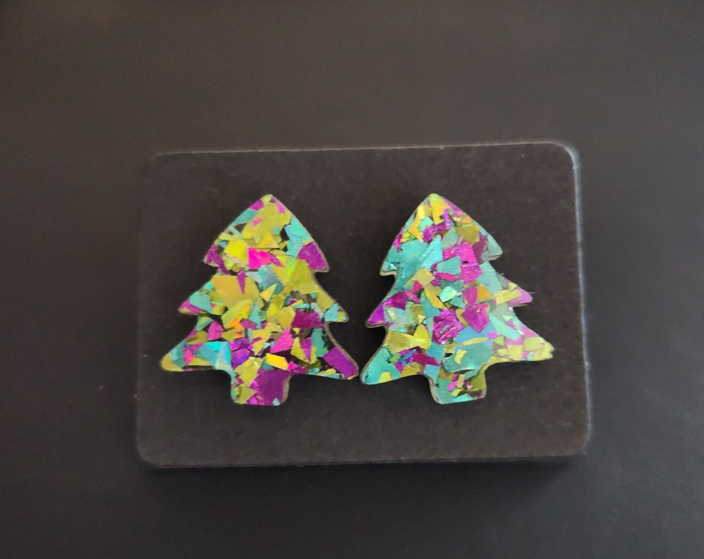 Opal Look Xmas Tree Studs - [farm_afternoons]