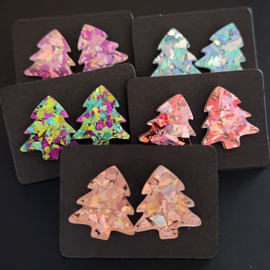 Opal Look Xmas Tree Studs - [farm_afternoons]