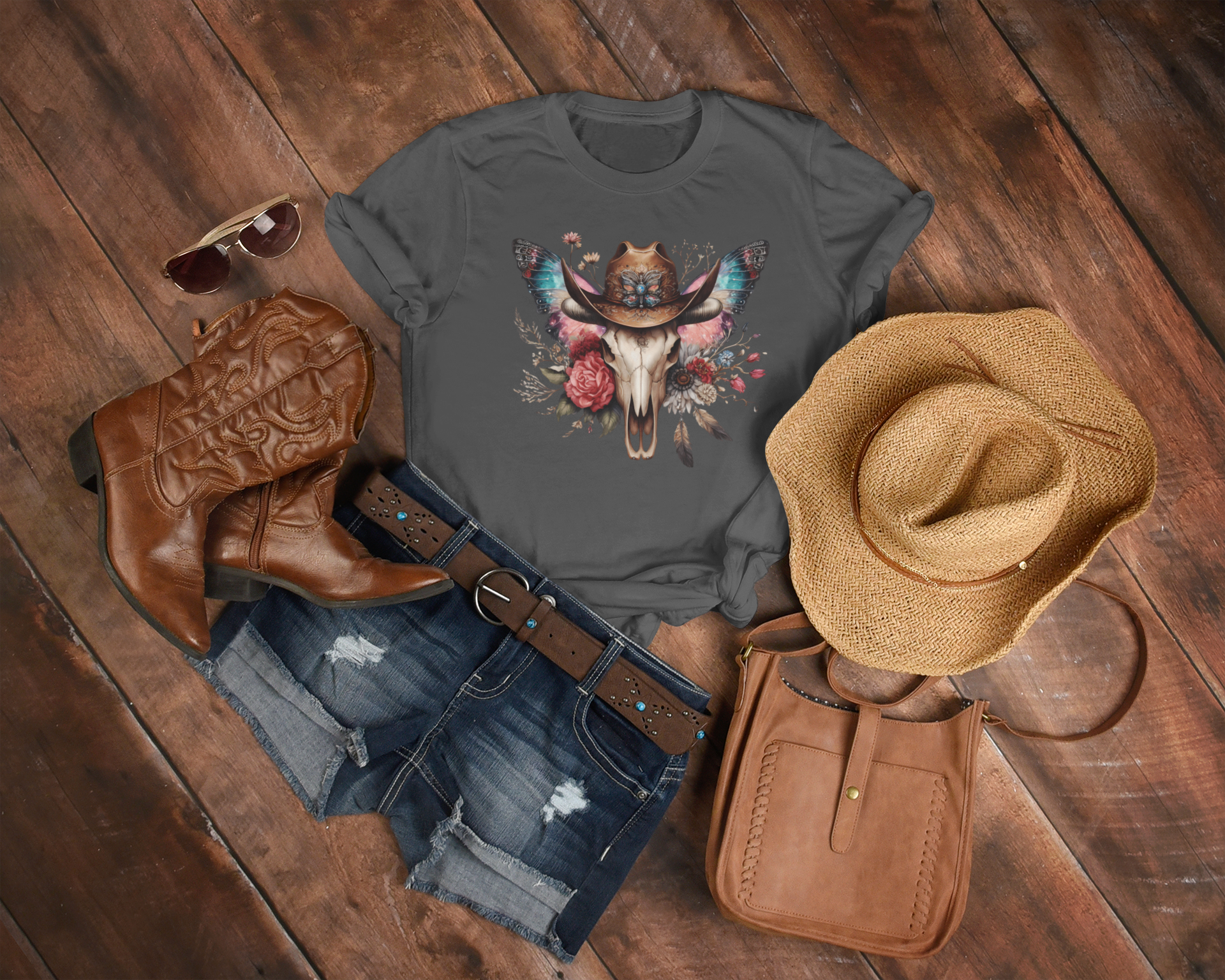 Women's Skulls and Butterflies