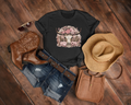 Women's Pink Old West Bull Skull T-Shirt
