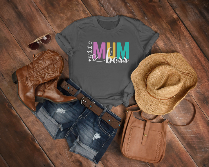 White Wife Mum Boss Tee - [farm_afternoons]