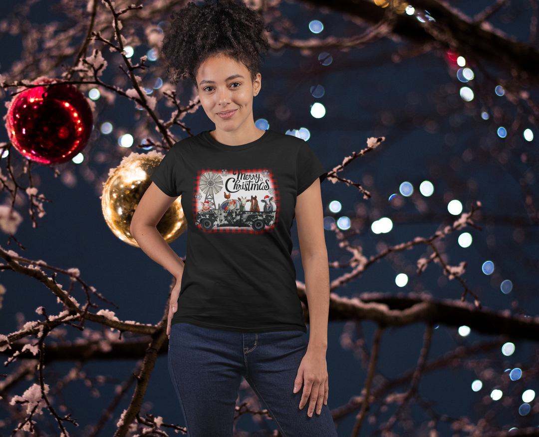 Women's Merry Christmas T-shirt - [farm_afternoons]