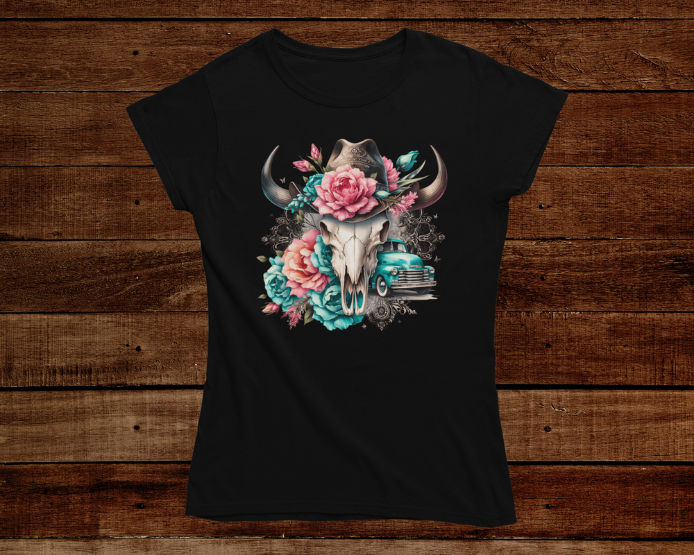 Womens Floral Bulls and Trucks - [farm_afternoons]