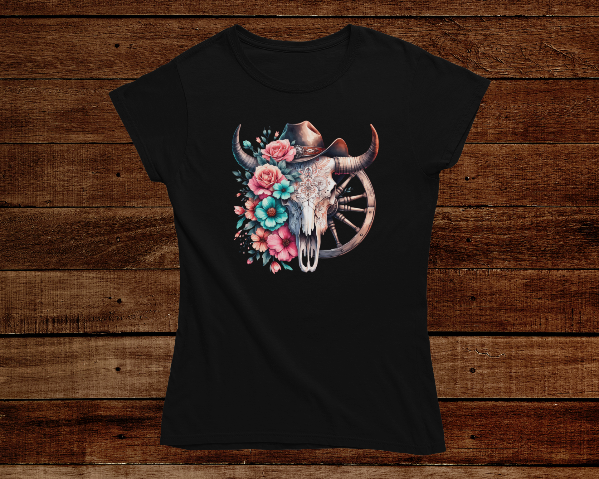 Women's Floral Wagon Wheel Tee - [farm_afternoons]