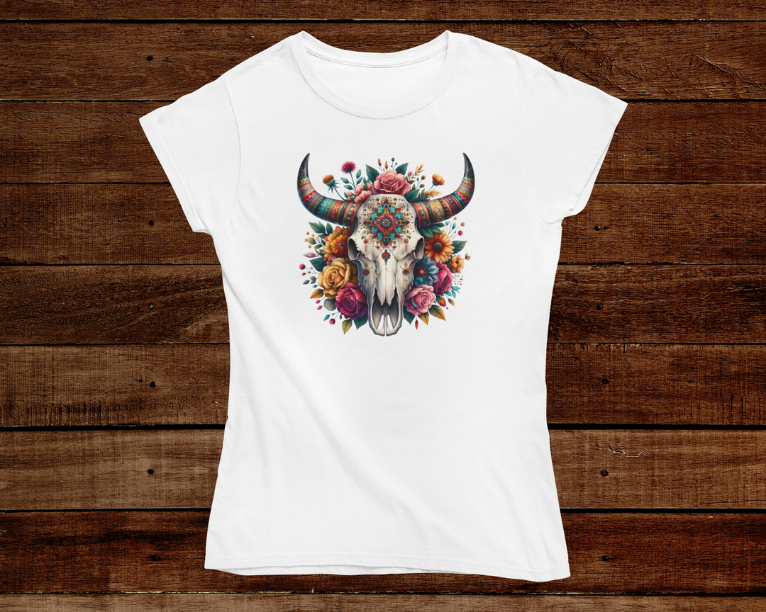 Women's Skulls and Flowers T-Shirt