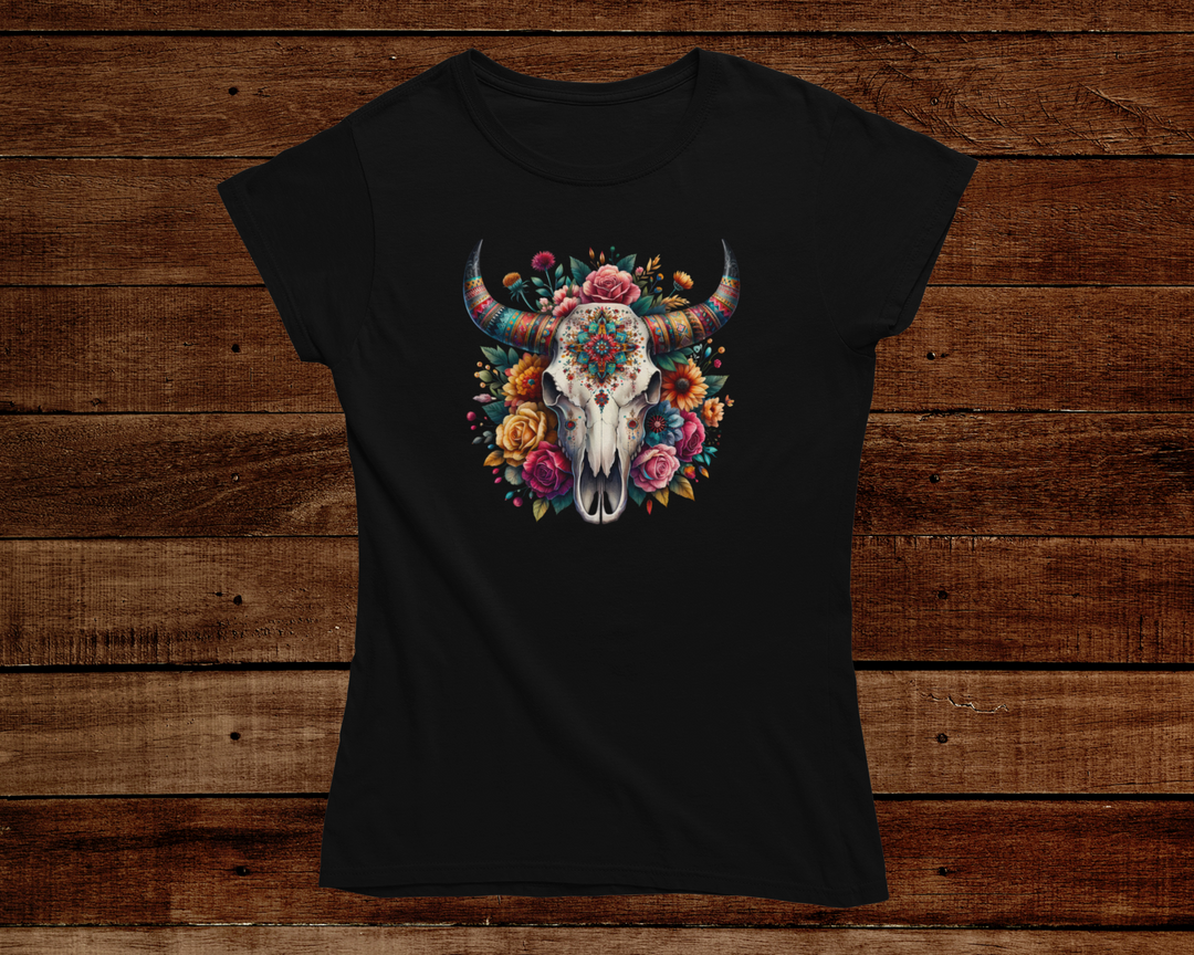 Women's Skulls and Flowers T-Shirt