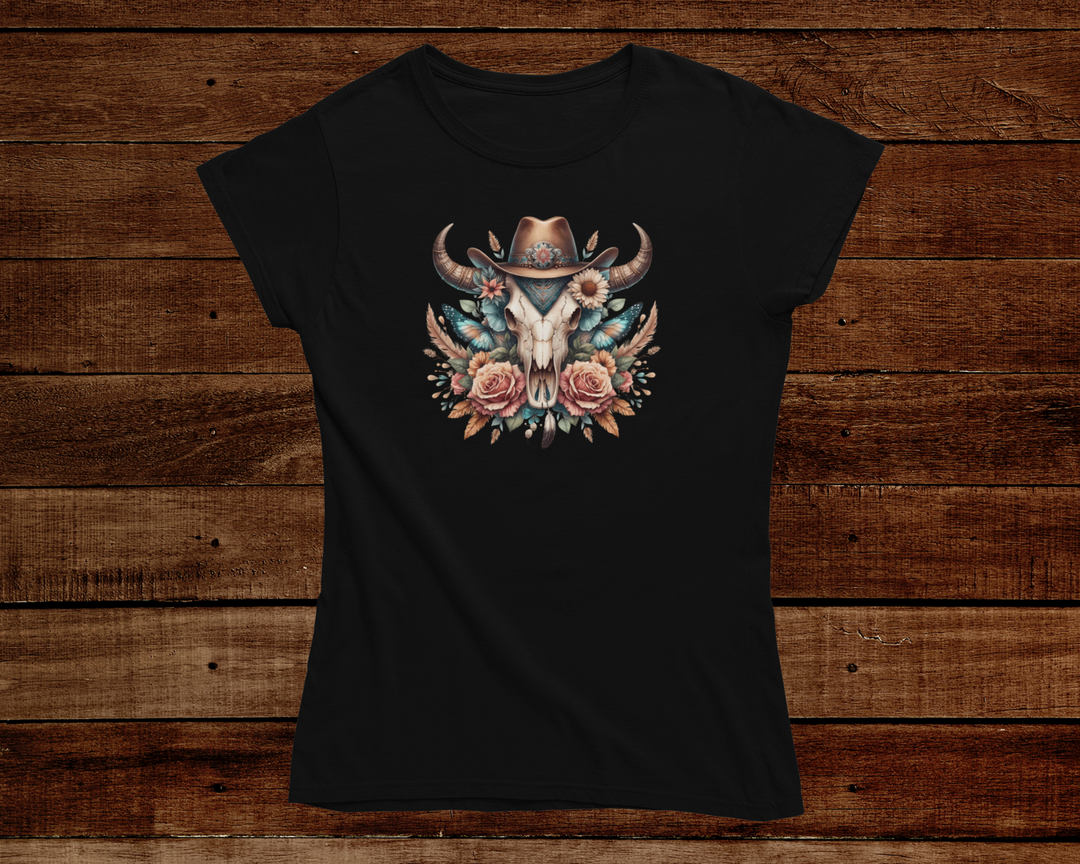 Women's Wild West Rose Cowgirl  T-Shirt