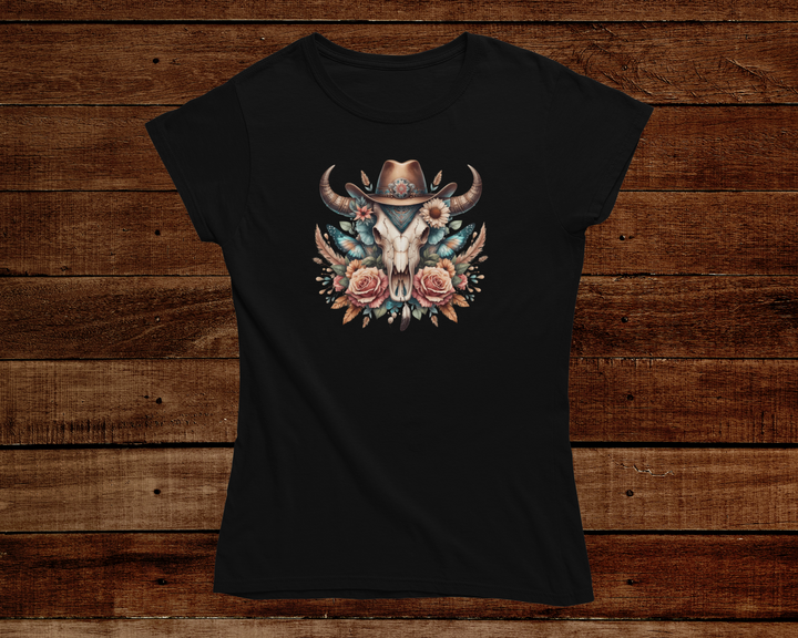 Women's Wild West Rose Cowgirl  T-Shirt