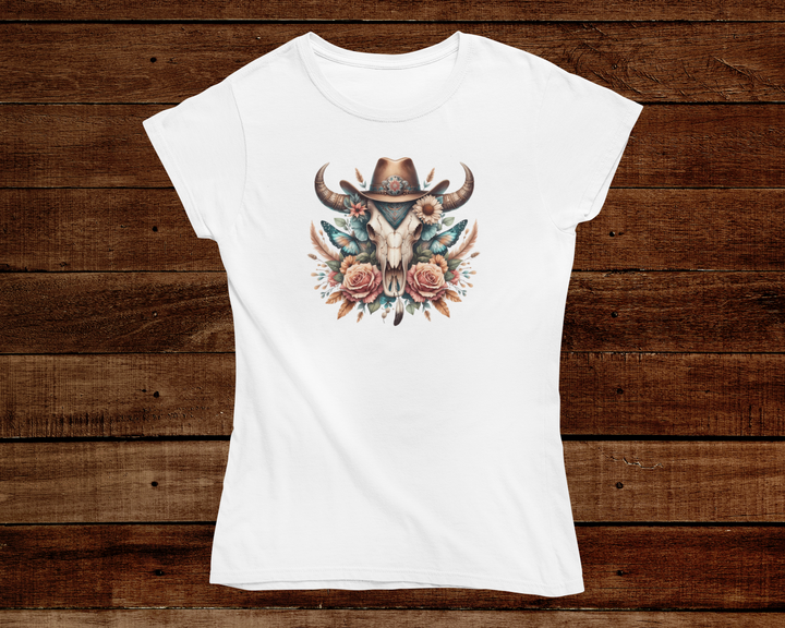 Women's Wild West Rose Cowgirl  T-Shirt