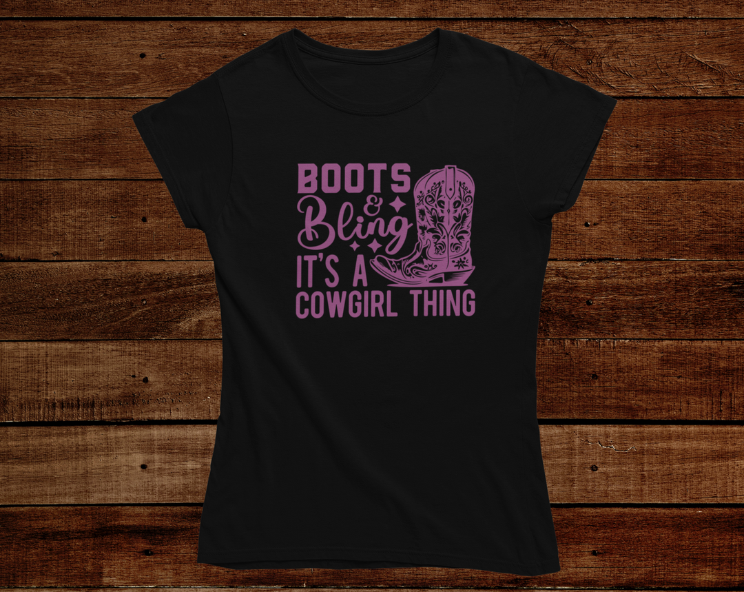 Women's Boots and Bling Tee - [farm_afternoons]