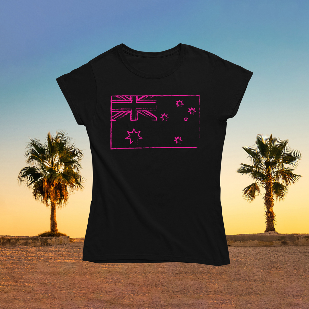 Pink Australia T-shirt - [farm_afternoons]