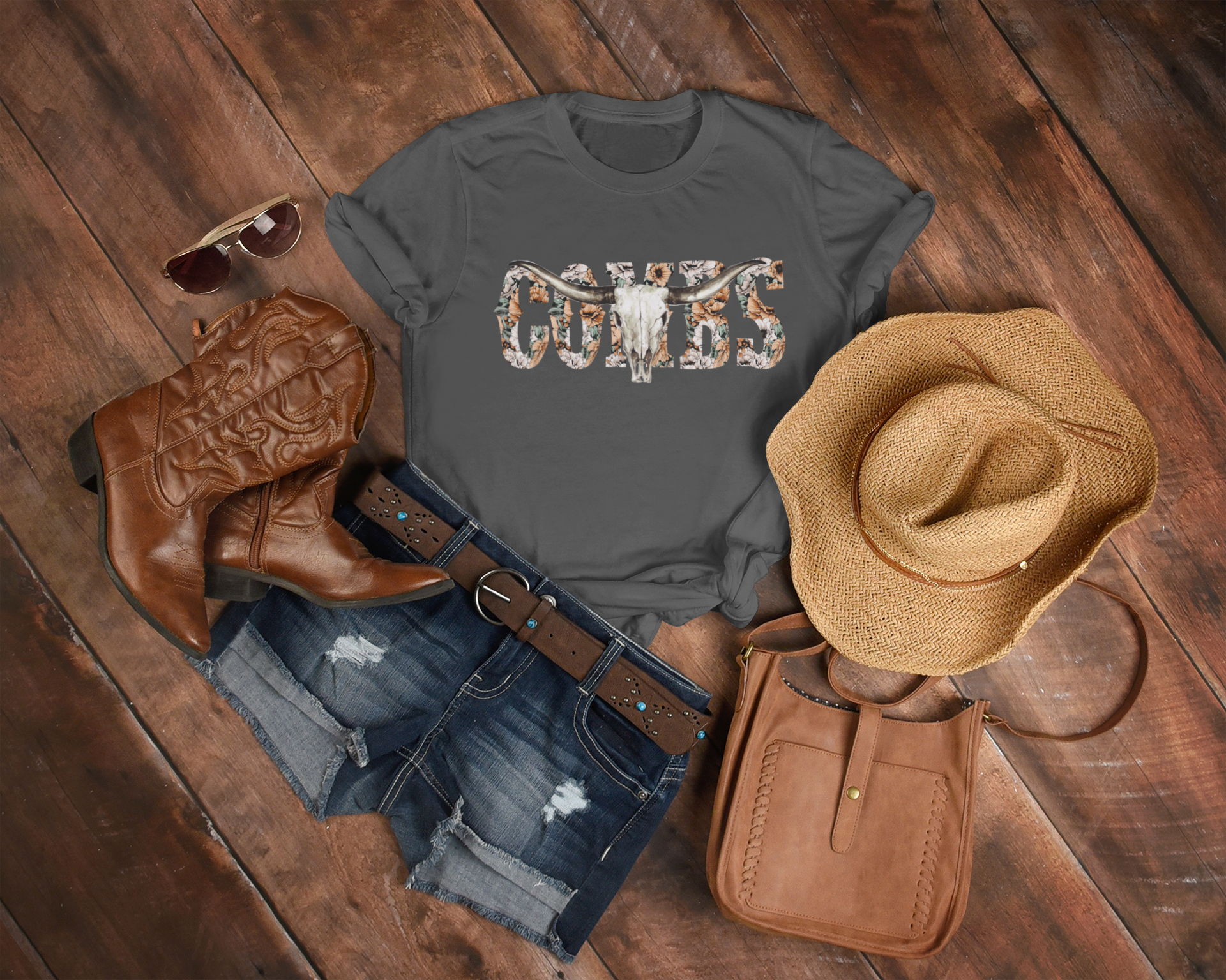 Women's Floral Combs Tee - [farm_afternoons]