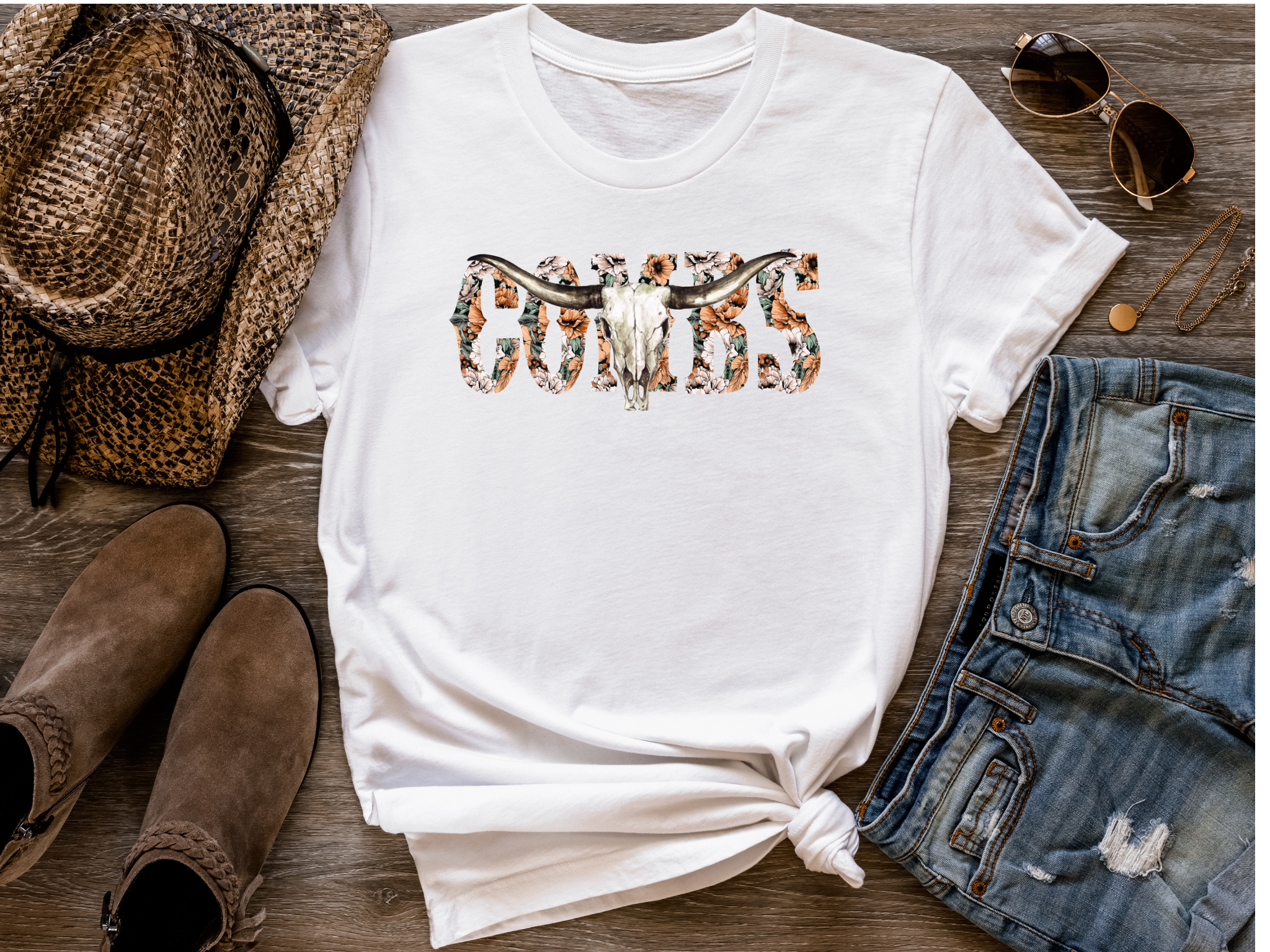 Women's Floral Combs Tee - [farm_afternoons]