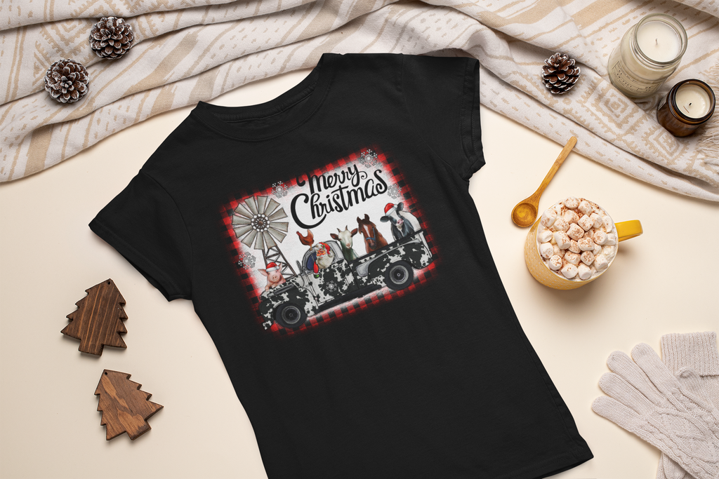 Women's Merry Christmas T-shirt - [farm_afternoons]