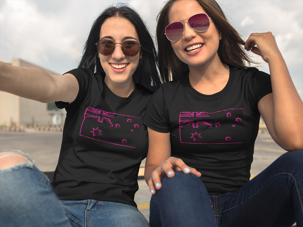 Pink Australia T-shirt - [farm_afternoons]