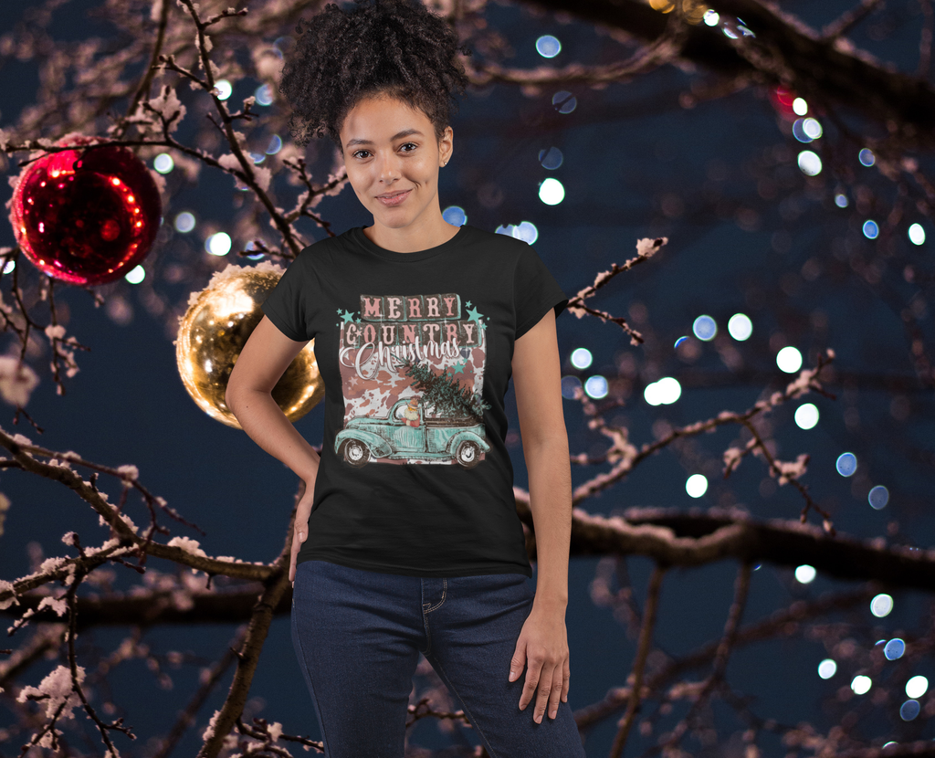 Merry Country Christmas T-shirt - [farm_afternoons]