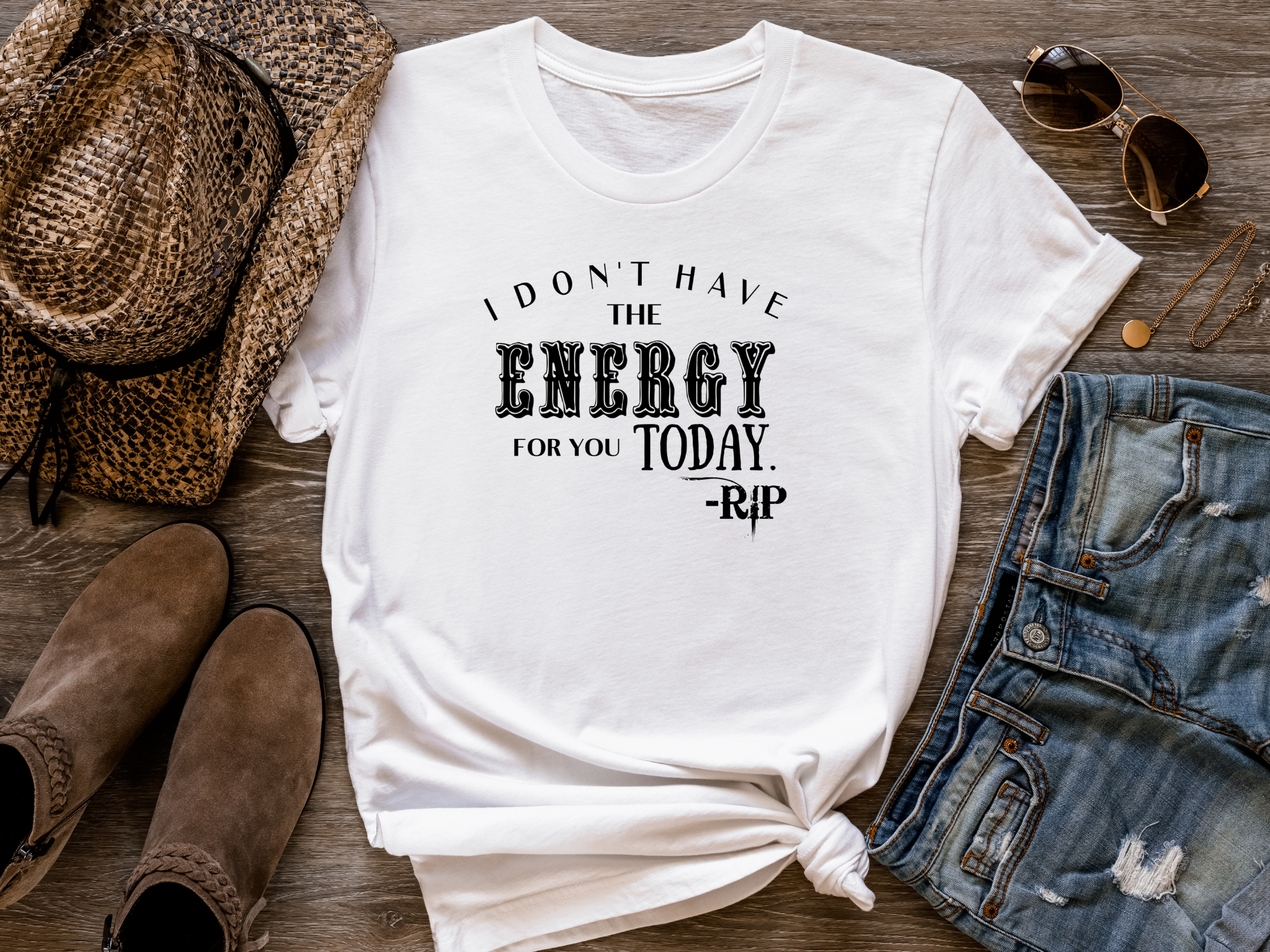 Women's I Don't Have The Energy T-shirt - [farm_afternoons]