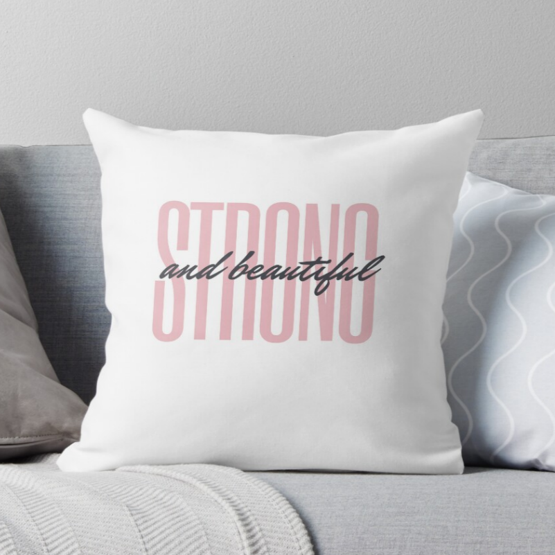 Strong And Beautiful Throw Pillow - [farm_afternoons]