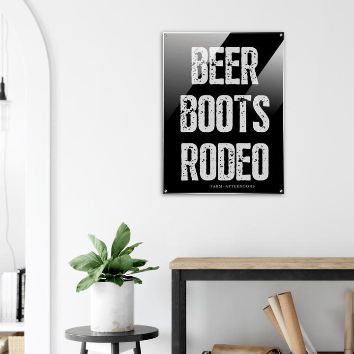 BEER BOOTS RODEO - Acrylic Print - [farm_afternoons]