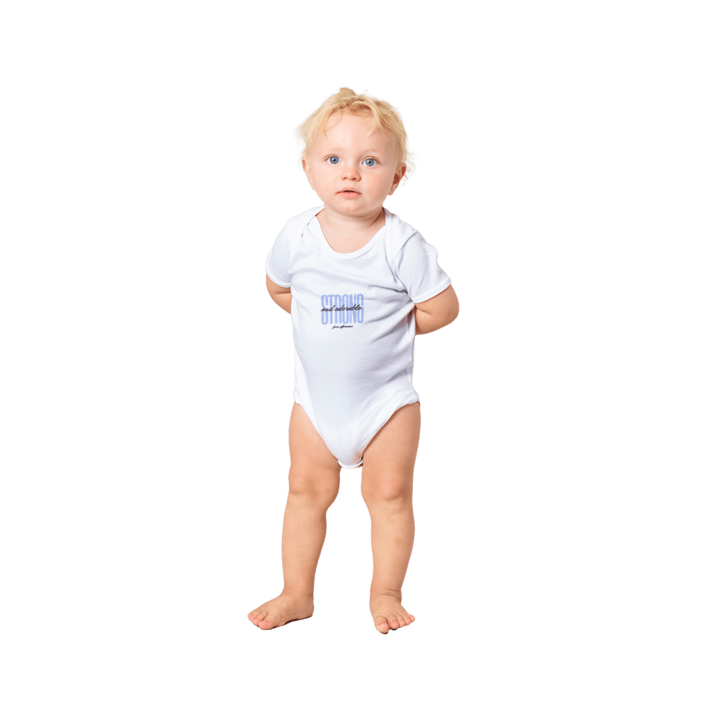 Blue Strong & Adorable - Baby Short Sleeve Onesies - [farm_afternoons]