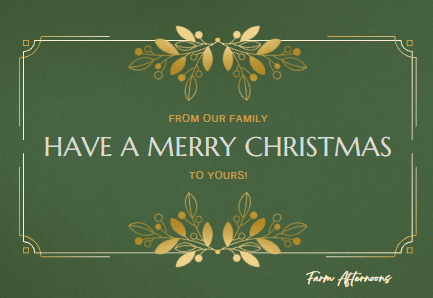 Green & Gold Christmas E-Card - [farm_afternoons]