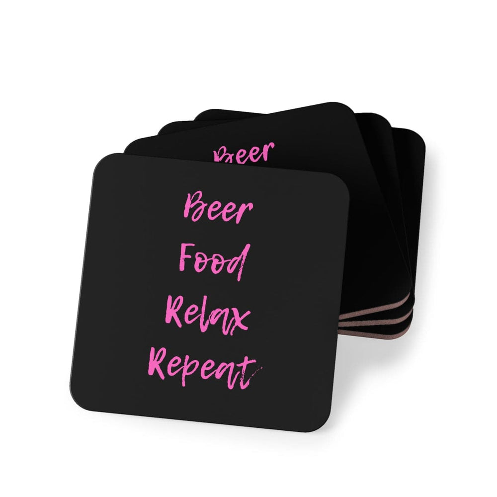 Beer Food Relax Repeat Coasters - [farm_afternoons]