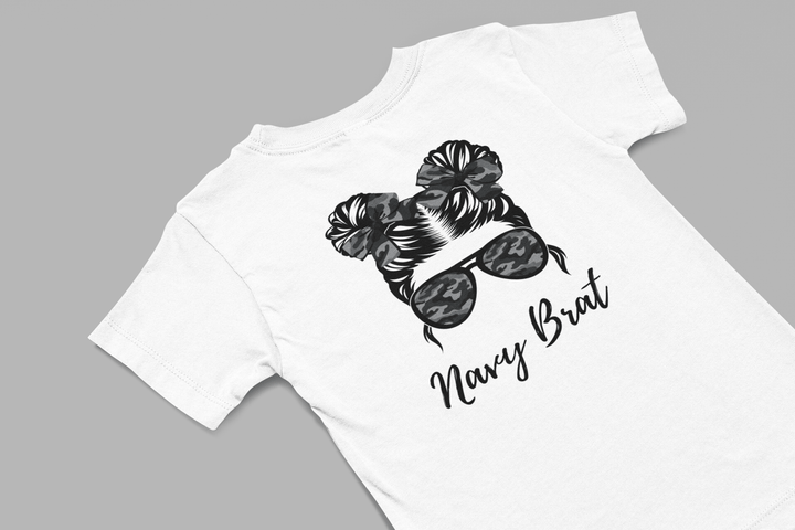 Girls Navy Brat T-shirt - [farm_afternoons]