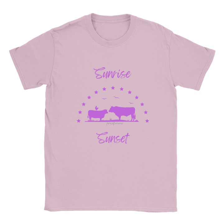 Girls Purple Sunrise Sunset - Classic Crewneck T-shirt - [farm_afternoons]