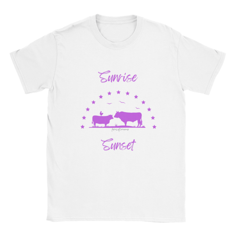 Girls Purple Sunrise Sunset - Classic Crewneck T-shirt - [farm_afternoons]