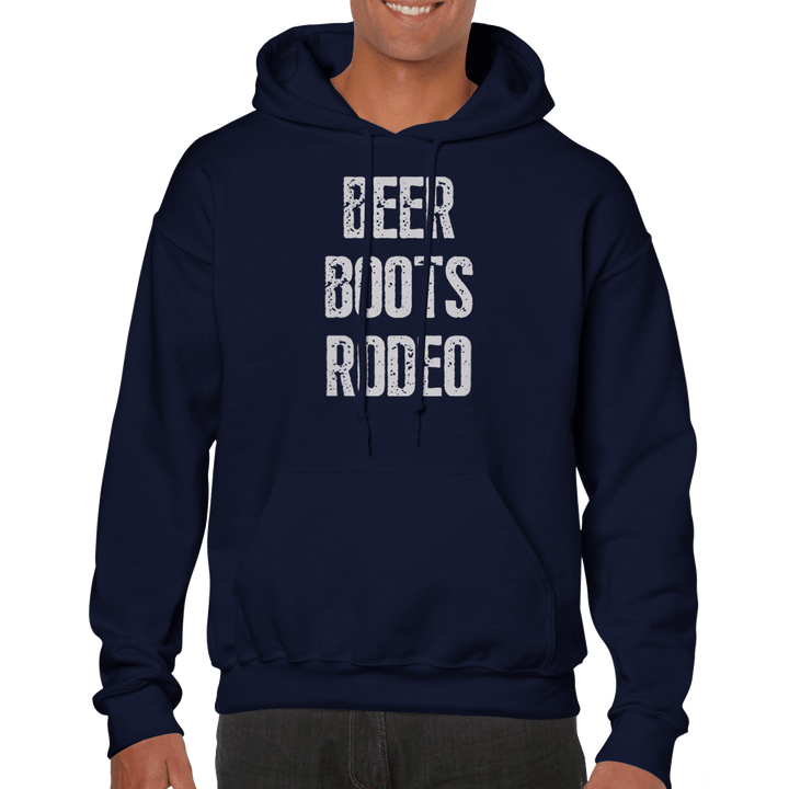 Men's 'Beer Boots Rodeo' - Classic  Pullover Hoodie - [farm_afternoons]