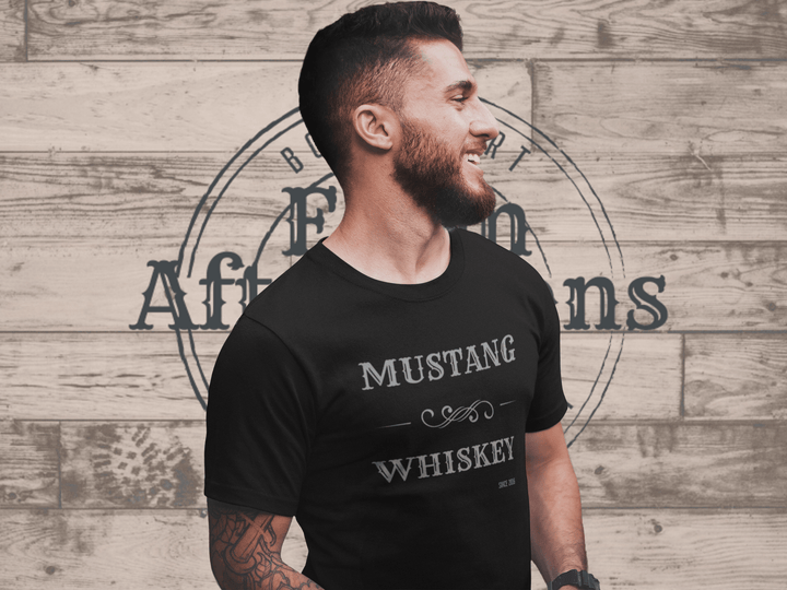 Men's Mustang whiskey T-shirt - [farm_afternoons]