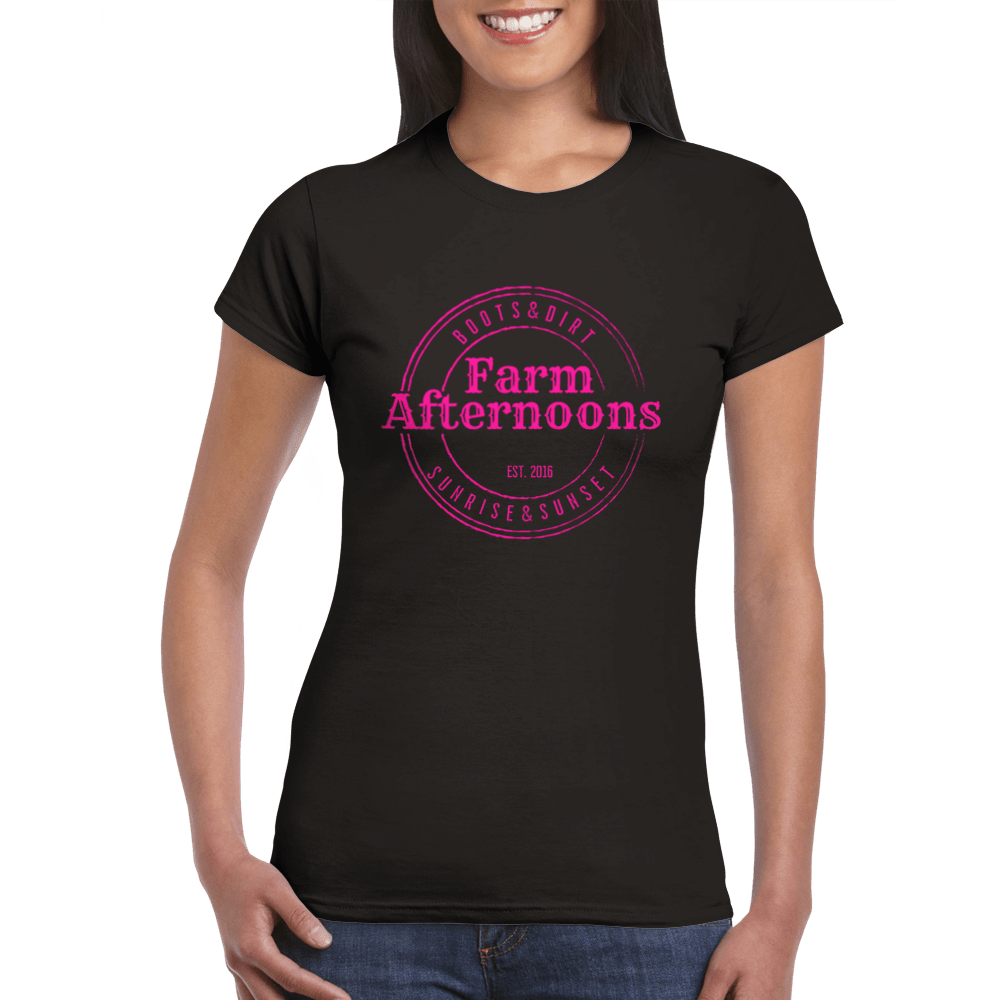 Womens Pink Brand  T-shirt - [farm_afternoons]