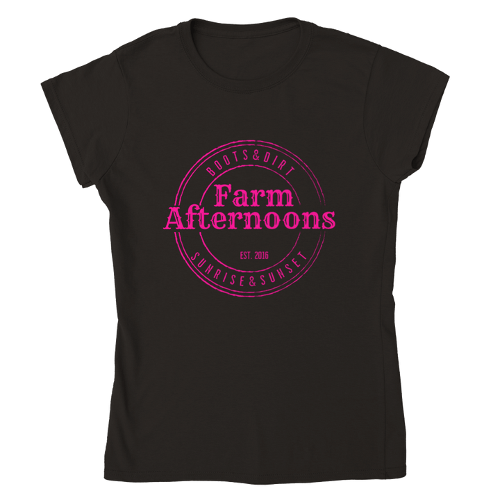Womens Pink Brand  T-shirt - [farm_afternoons]