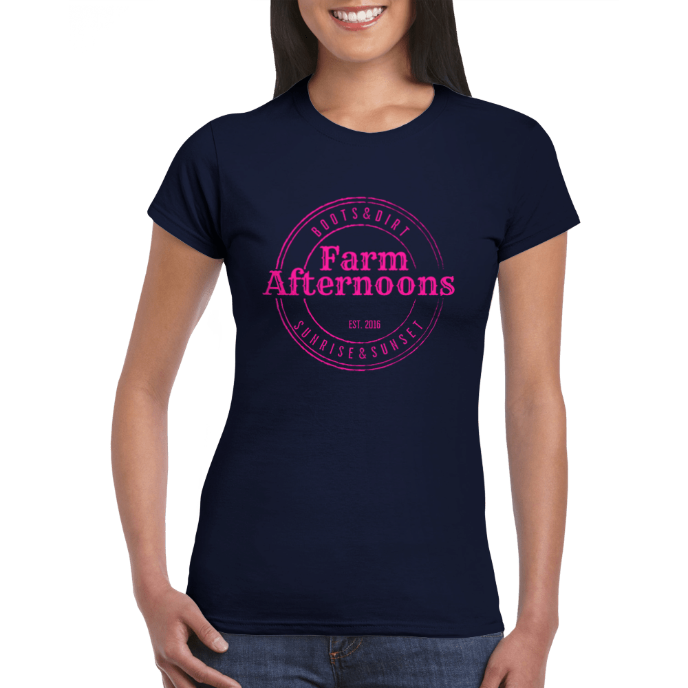 Womens Pink Brand  T-shirt - [farm_afternoons]