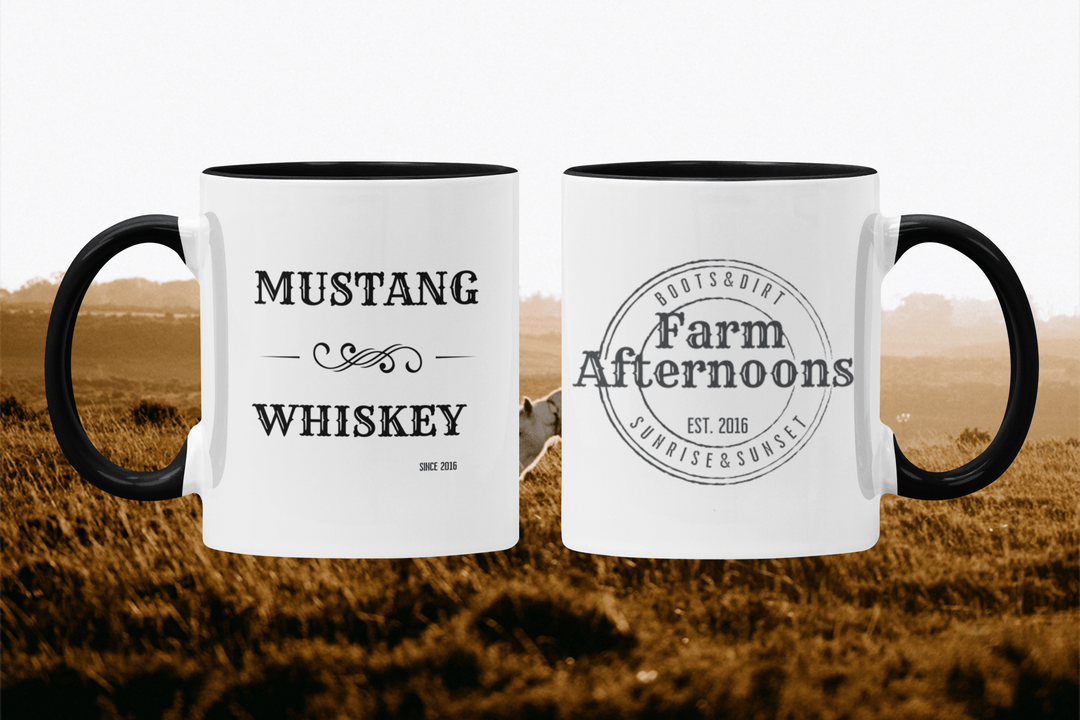 Mustang Whiskey 11oz Ceramic Mug with Color Inside - [farm_afternoons]
