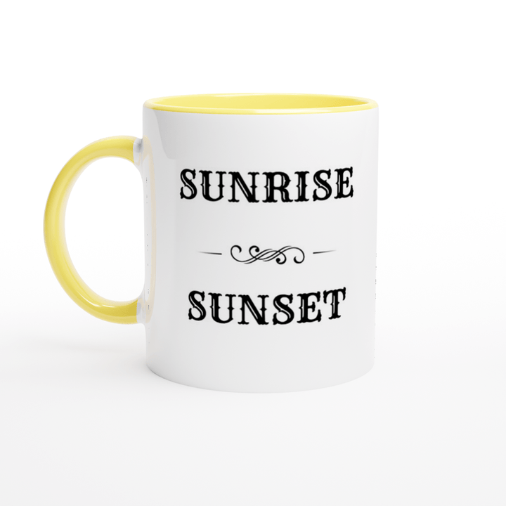Sunrise Sunset - 11oz Ceramic Mug with Color Inside - [farm_afternoons]