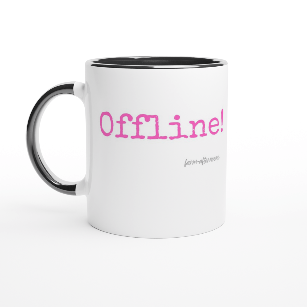 Offline! 11oz Ceramic Mug with Color Inside - [farm_afternoons]