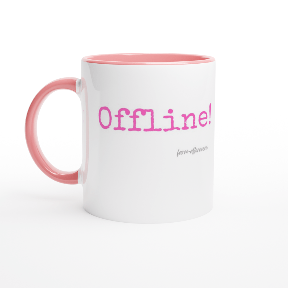 Offline! 11oz Ceramic Mug with Color Inside - [farm_afternoons]