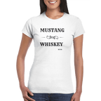 Women's White Mustang Whiskey T-shirt - [farm_afternoons]