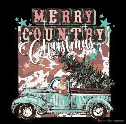 Merry Country Christmas Throw pillow - [farm_afternoons]