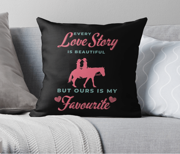 Every Love Story Throw Pillow - [farm_afternoons]