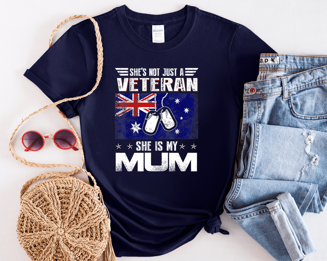 She's Not Just A Veteran T-shirt - [farm_afternoons]