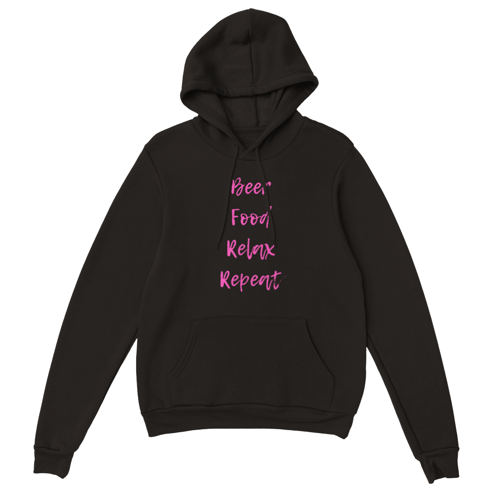 Women's 'Beer Food Relax Repeat' -  Pullover Hoodie - [farm_afternoons]
