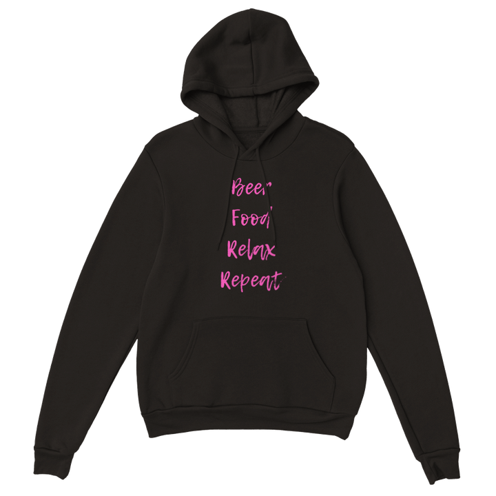 Women's 'Beer Food Relax Repeat' -  Pullover Hoodie - [farm_afternoons]