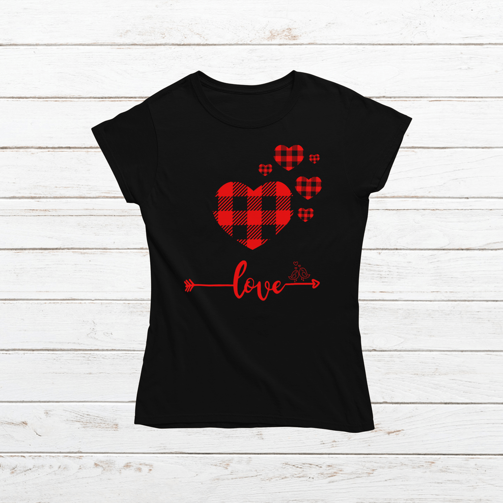 Women's Lumber Jack Hearts T-shirt - [farm_afternoons]
