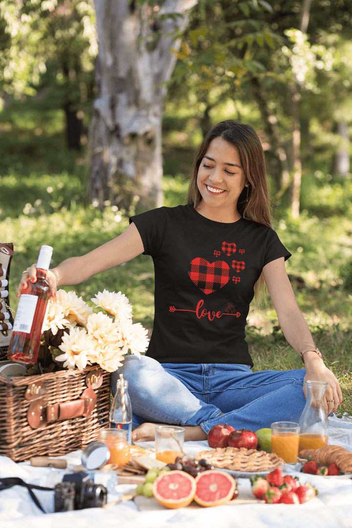 Women's Lumber Jack Hearts T-shirt - [farm_afternoons]