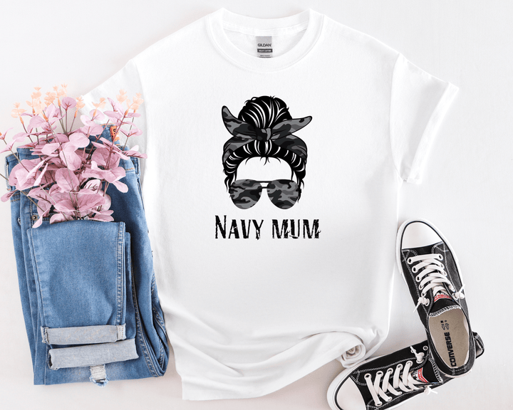 Women's Navy Mum T-shirt - [farm_afternoons]