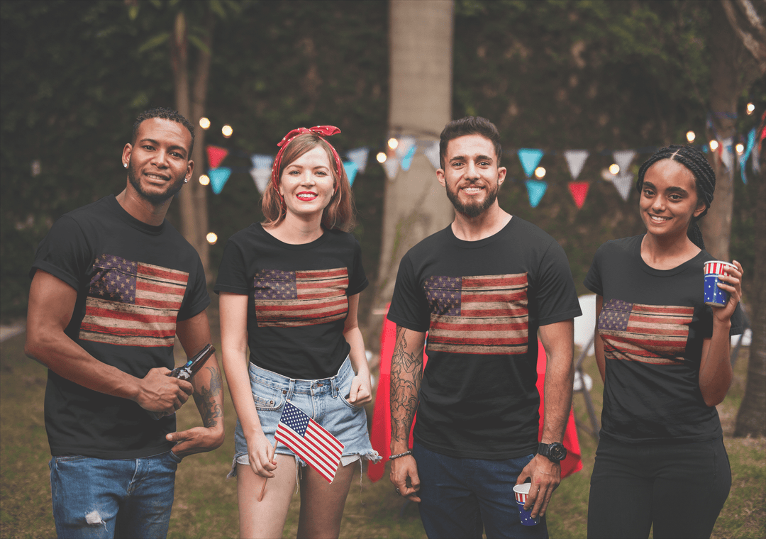 Women's Distressed USA T-shirt - [farm_afternoons]