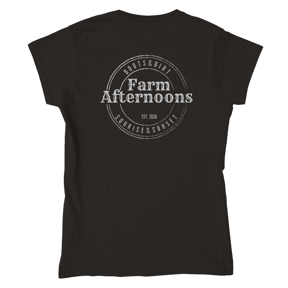 Women's Mustang Whiskey T-shirt - [farm_afternoons]